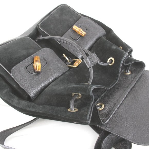GUCCI Black Bamboo Backpack - Picture 13 of 14